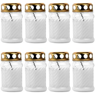 Grablicht Glas "Eck" Mehrpack Weiß