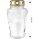 Grablicht im Glas inkl. Kerze 6eck Weiß