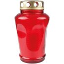 Grablicht im Glas inkl. Kerze 6eck Rot