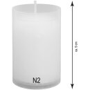 Grablaterne aus Glas inkl. Grabkerze 30h Turm Weiß