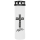 Grabkerze Weiß 170h ( Deckel Schwarz ) - Kreuz