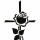 Grabkerze Weiß 100h ( Deckel Schwarz ) - Rose Kreuz