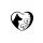Grabkerze Weiß 100h ( Deckel Schwarz ) - Herz Schwarz