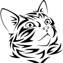 Grabkerze Weiß 170h ( Deckel Schwarz ) - Katze 1