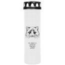Grabkerze Weiß 170h (Deckel Schwarz) - Katze 2