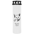 Grabkerze Weiß 170h (Deckel Schwarz) - Katze 3