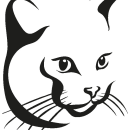 Grabkerze Weiß 170h ( Deckel Schwarz ) - Katze 4