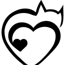 Grabkerze Weiß 170h ( Deckel Schwarz ) - Herz