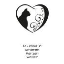 Grabkerze Weiß 170h ( Deckel Schwarz ) - Herz Schwarz