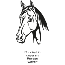 Grabkerze Weiß 170h ( Deckel Schwarz ) - Pferdekopf 1