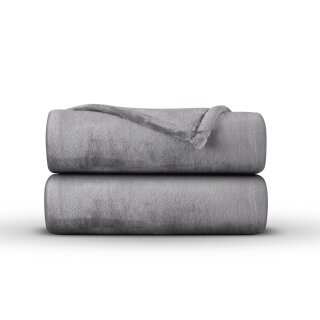 Kuscheldecke "Mirabella" - Cashmere Touch Hellgrau 130x170 cm