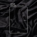 Kuscheldecke "Mirabella" - Cashmere Touch Schwarz 220x240 cm