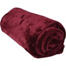 Kuscheldecke "Celina" Mikrofaser flauschig weich Aubergine 60x80 cm