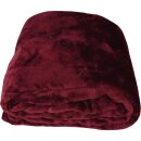 Kuscheldecke "Celina" Mikrofaser flauschig weich Aubergine 60x80 cm
