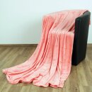 Kuscheldecke "Celina" Mikrofaser Lachs 80x120 cm
