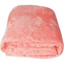Kuscheldecke "Celina" Mikrofaser flauschig weich Lachs 180x220 cm
