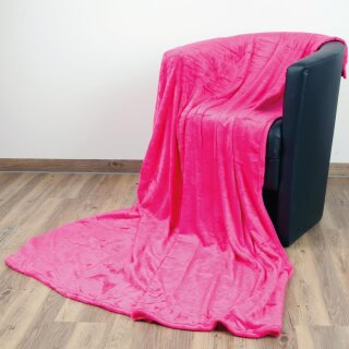 Kuscheldecke "Celina" Mikrofaser flauschig weich Pink 130x170 cm