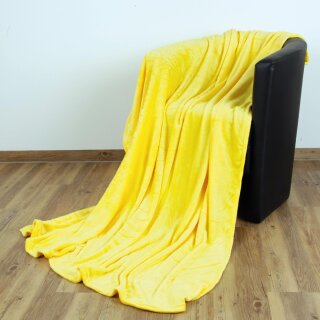 Kuscheldecke "Celina" Mikrofaser Gelb 150x200 cm