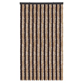 Flauschvorhang Chenille Unistreifen Beige und Braun 90x220 cm