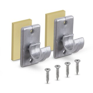 Ersatzträger Set für Cafehausstangen Silber-2,5cm (8er Pack)