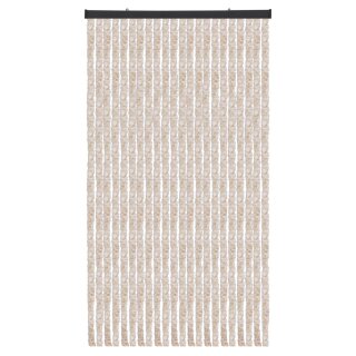 Flauschvorhang Chenille Meliert Beige und Weiß 100x200 cm