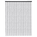 Flauschvorhang Chenille Unistreifen Hellgrau und Weiß 120x200 cm