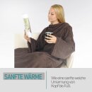 Kuscheldecke mit Ärmeln 130x180cm  Braun