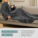 Kuscheldecke mit Ärmeln 130x180cm  Anthrazit