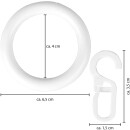 Ringe mit Haken weiß Ø40mm, für Gardinenstangen bis 28mm (20er Set)