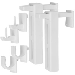 Klemmträger Set für Cafehaus und Vitragestangen 2er Pack Klemmträger Weiß