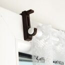 Klemmträger Set für Cafehaus und Vitragestangen 2er Pack Klemmträger Braun