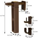 Klemmträger Set für Cafehaus und Vitragestangen 2er Pack Klemmträger Braun