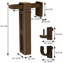 Klemmträger Set für Cafehaus und Vitragestangen 2er Pack Klemmträger Braun