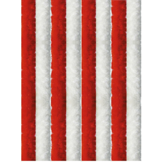 Flauschvorhang 90x200 Unistreifen rot - weiß