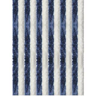 Flauschvorhang 100x200 Unistreifen dunkelblau - weiß