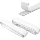 Klettverschlussband, Klettband selbstklebend, "0,5 m" in Weiß