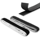 Klettverschlussband, Klettband selbstklebend, "3 m" in Schwarz
