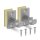 Ersatzträger Set für Cafehausstangen Silber-2,5cm+3,5cm (8er Pack)