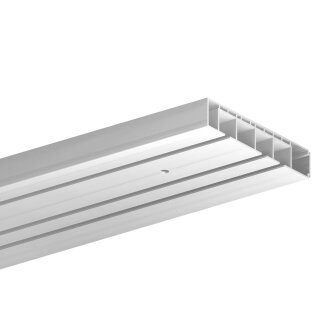 Gardinenschiene Kunststoff flach Weiß 120cm 3-läufig