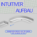Bogen für Vorhangschiene - Weiß - 1-Lauf ( Rundbogen Abschluß 2er Pack )
