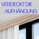 Blende für Gardinenschiene Kunststoff Teak 1m