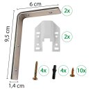 Zubehör für 2-Lauf Vorhangschiene, Wandträger "kurz" 9,5cm