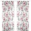 Gardine 140x245cm Voile mit Druck Flower Universalband / Kräuselband
