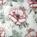 Gardine 140x245cm Voile mit Druck Flower Universalband / Kräuselband