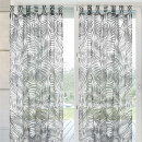 Gardine 140x245cm Voile mit Druck Black&White Schlaufenschal