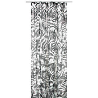 Gardine 140x245cm Voile mit Druck Black&White Universalband / Kräuselband