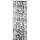 Gardine 140x245cm Voile mit Druck Black&White Universalband / Kräuselband
