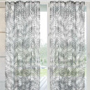 Gardine 140x245cm Voile mit Druck Black&White Universalband / Kräuselband