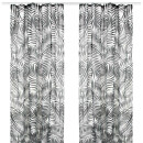 Gardine 140x245cm Voile mit Druck Black&White Universalband / Kräuselband