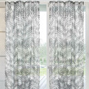 2er Pack Gardine 140x245cm Voile mit Druck Black&White Universalband / Kräuselband